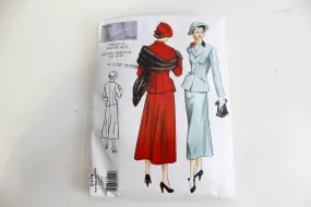 1940s Reissue Vogue Vintage 2476 Sewing Pattern, Women's Jacket and Skirt, Sizes 6 8 and 10, Complete