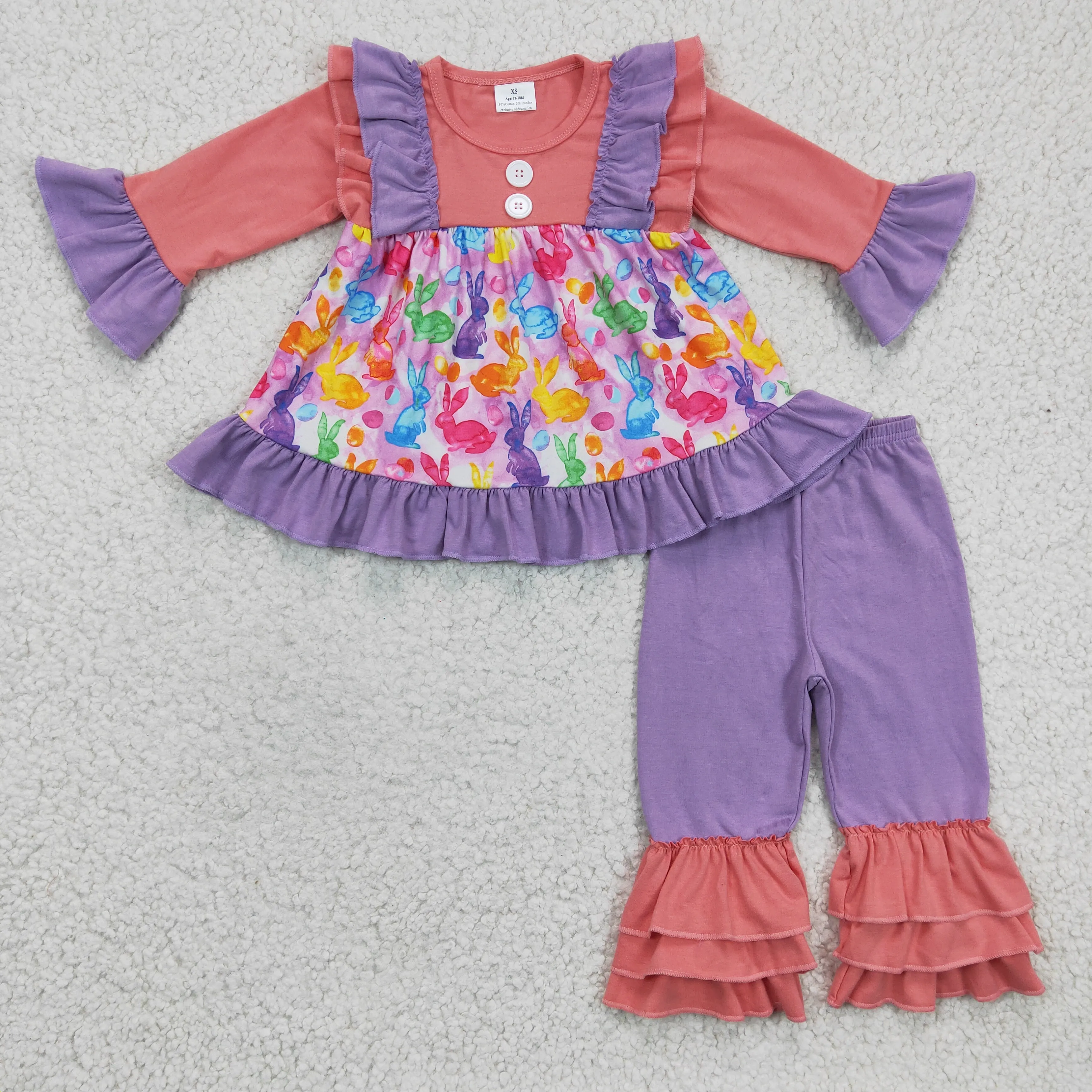 6 A14-16 baby girl clothes bunny easter outfits