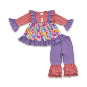 6 A14-16 baby girl clothes bunny easter outfits