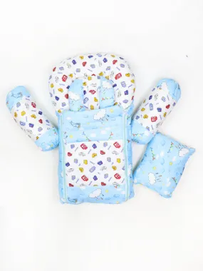 8Pcs Newborn Baby Sleeping Bag With Mosquito Net Car Light Blue