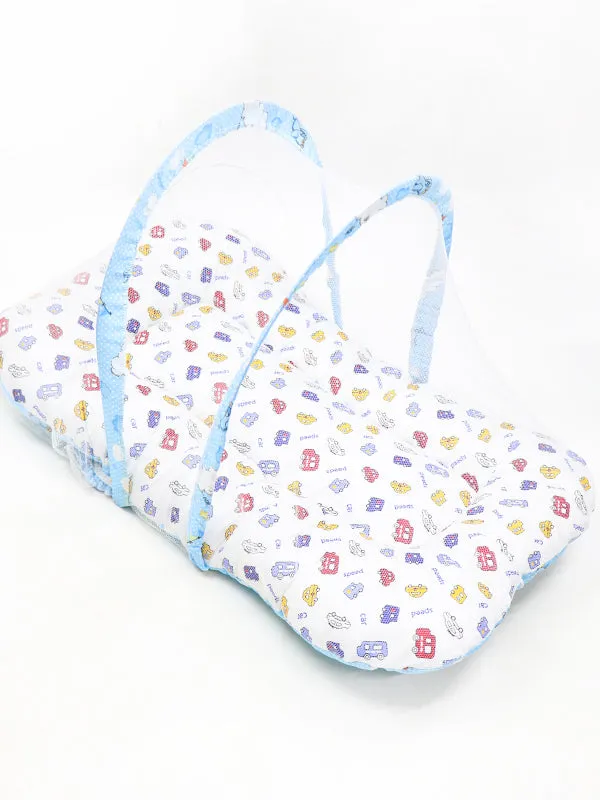 8Pcs Newborn Baby Sleeping Bag With Mosquito Net Car Light Blue