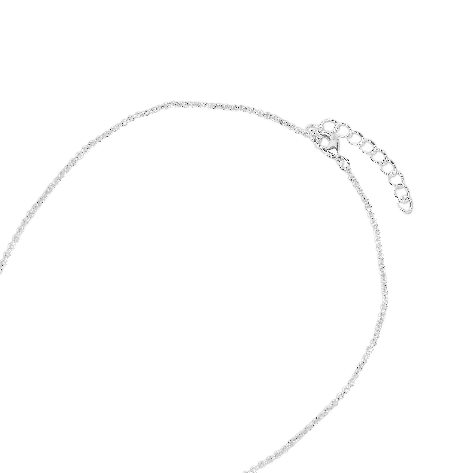 925 Sterling Silver-Plated Sparkle Twist Circle Necklace