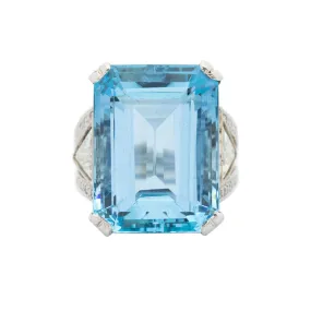 Aquamarine & Diamonds Ring