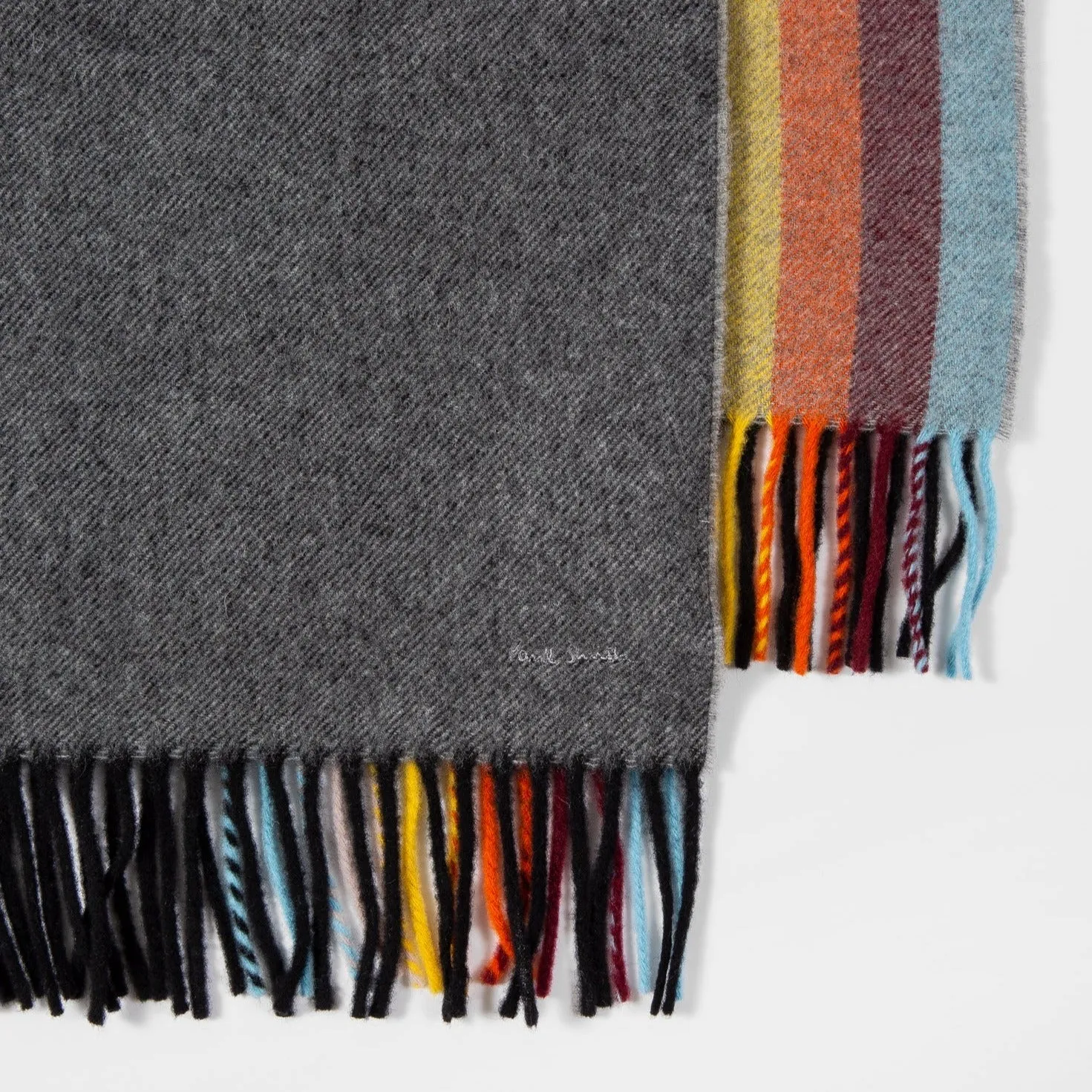 'Artist Stripe' Blanket Scarf | Grey | Wool/Cashmere