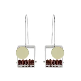 Ashka Dymel Square Garnet Sunset Earrings