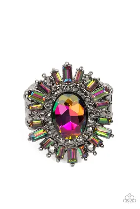 Astral Attitude Multi Oil Spill Rhinestone Ring - Paparazzi Accessories