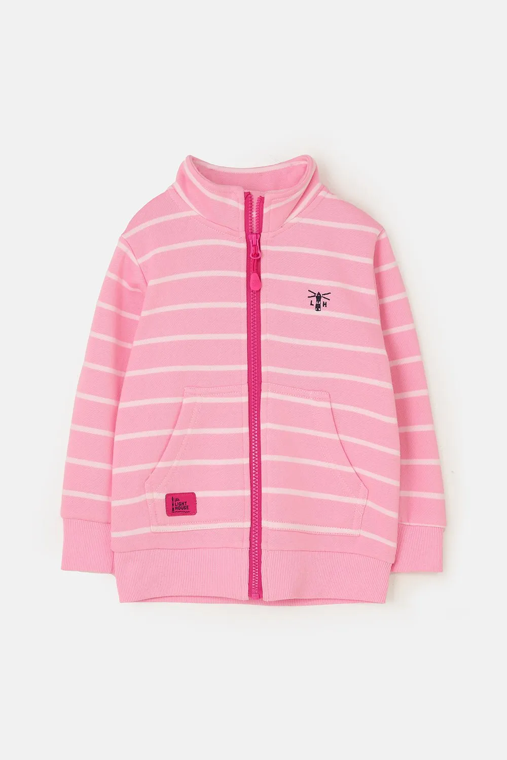 Ava Full Zip Top - Blush Pink Stripe