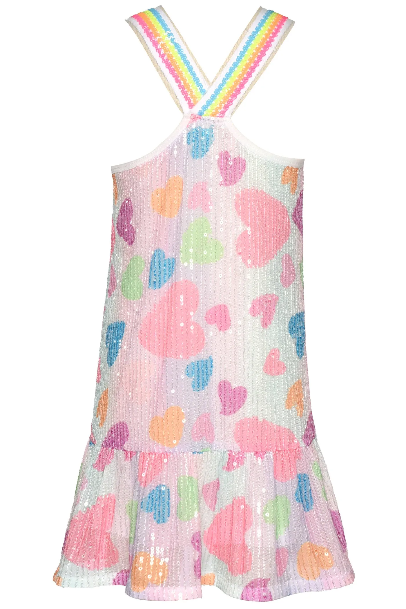 Baby Sara Heart Print Sequin Dress