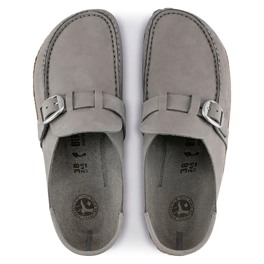 'Birkenstock USA' Women's Buckley Suede Leather Clog - Dove Grey