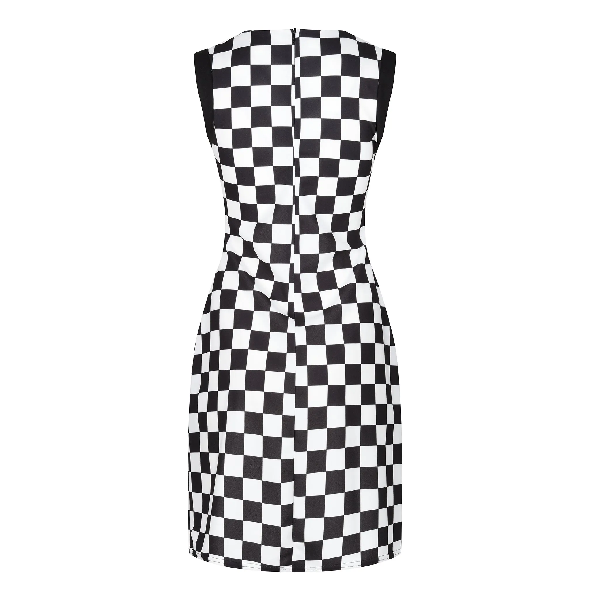 Black and White Checkered 1960's Style Go-Go Dress