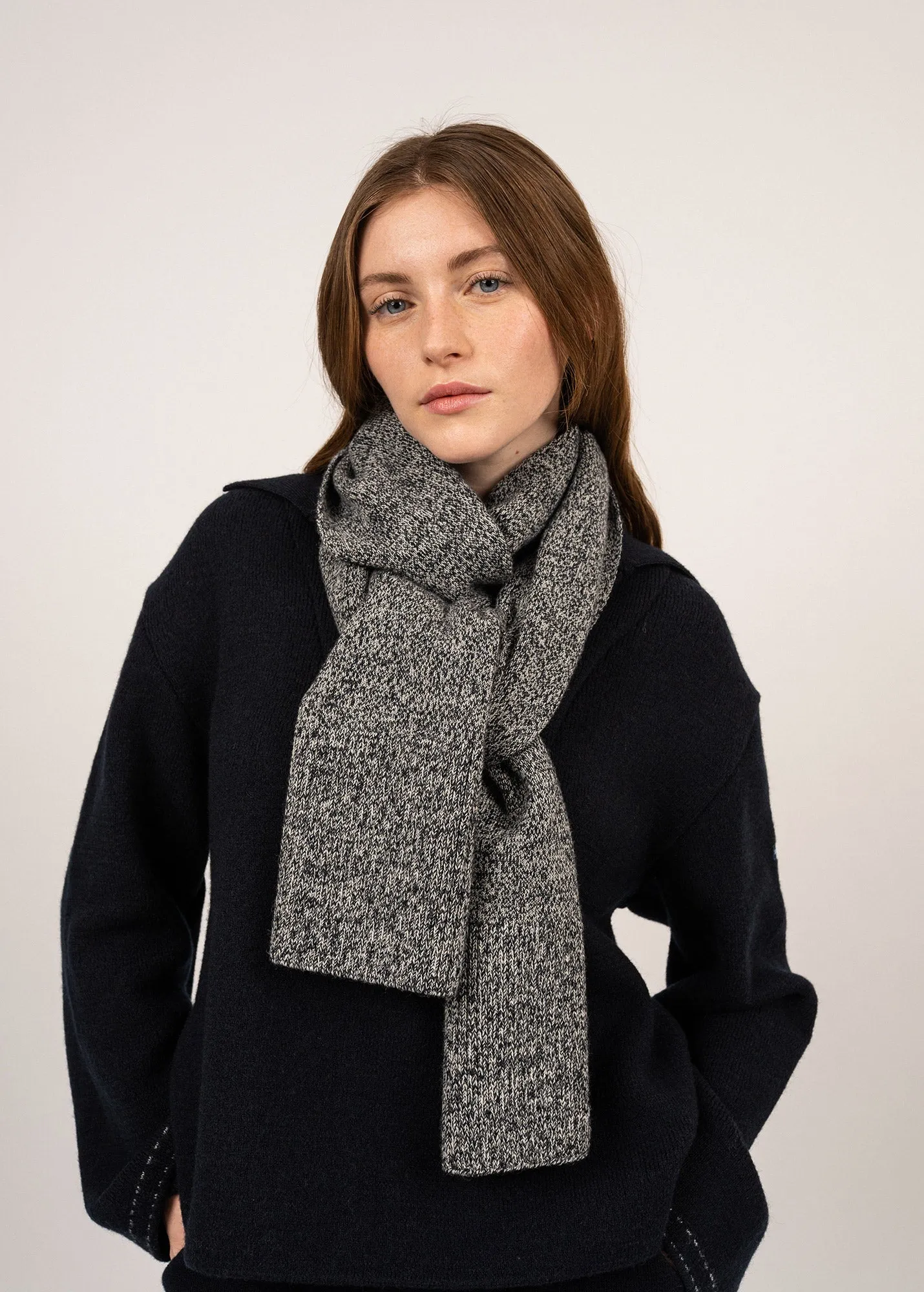 Bréauté wool scarf - SAINT JAMES 48N1W (NAVY/ECRU)