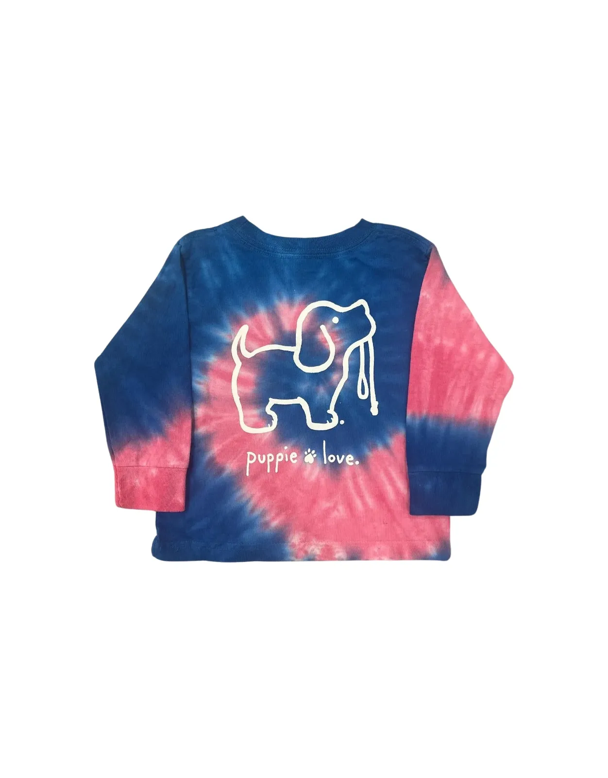 BUBBLE GUM TIE DYE PUP, TODDLER LS