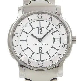 BVLGARI Watches Quartz ST35S Stainless Steel white Solo tempo White dial mens Used Authentic