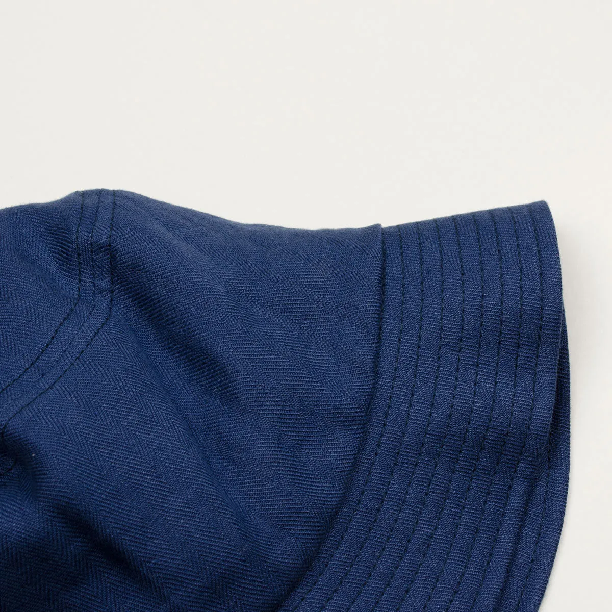 cableami - Linen Herringbone Bucket Hat - Indigo