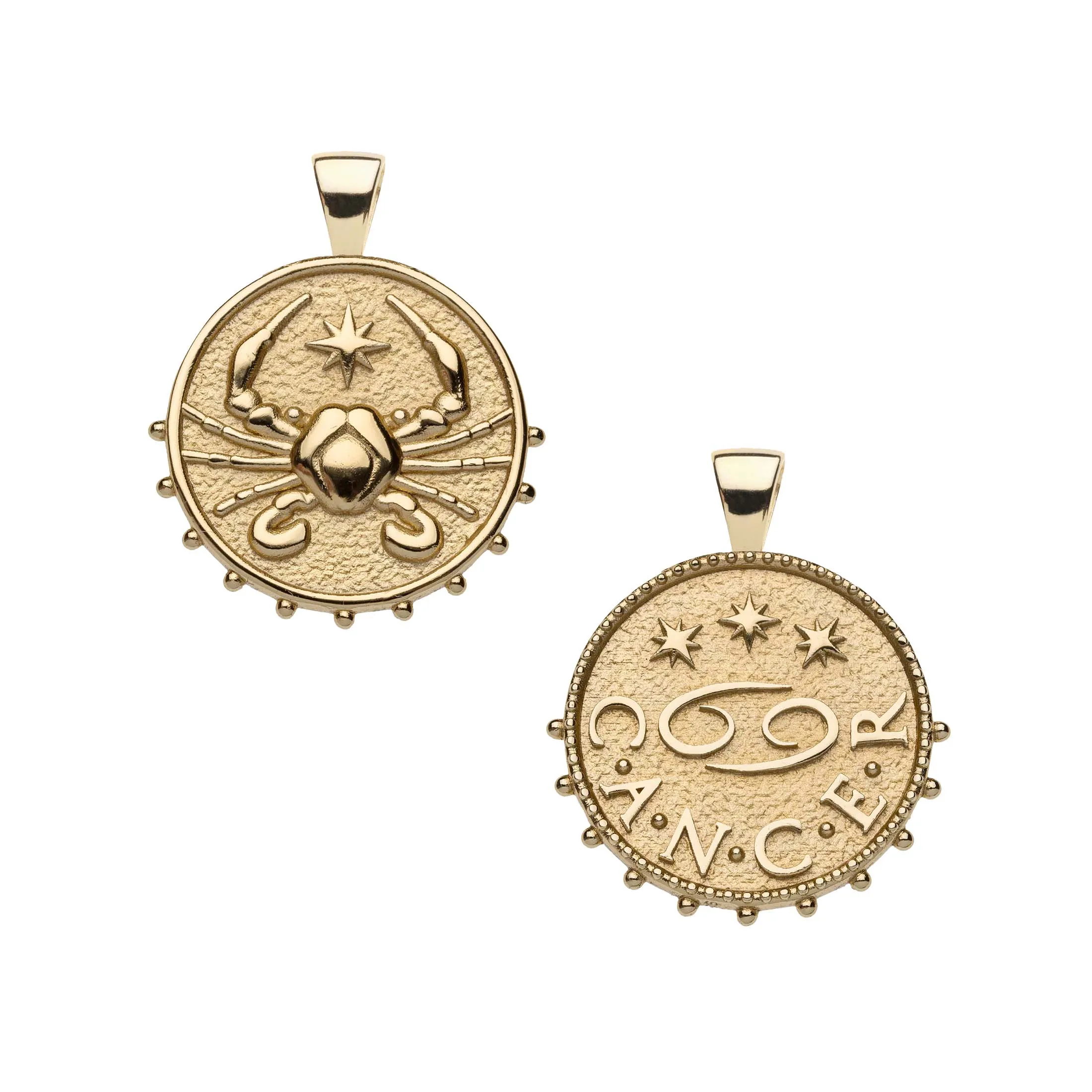 CANCER JW Small Zodiac Pendant Coin - Jun 21 - Jul 22