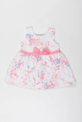 Charming Floral Print Cotton Frock for Baby Girls