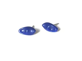 Cobalt Blue Clog Stud Earrings | vintage lucite shoe studs