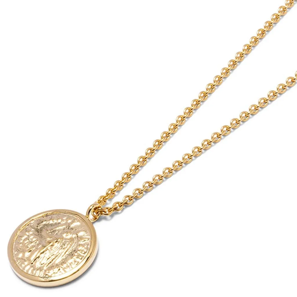 Coin Pendant Angel Gold - 925 Sterling Silver