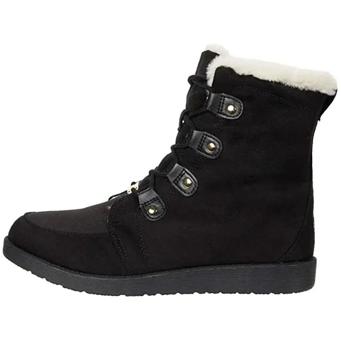 Cozy comfy Faux fur lining babe black boots