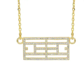 CZ Calling the Lines Tennis Pendant and Necklace