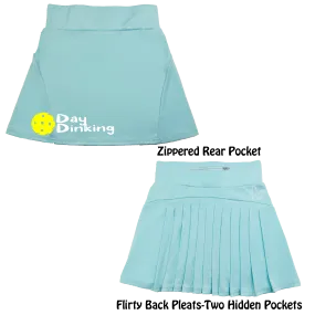 Day Dinking With Pickleballs (Colors White, Yellow, Pink) | Women's Flirty Pickleball Skort