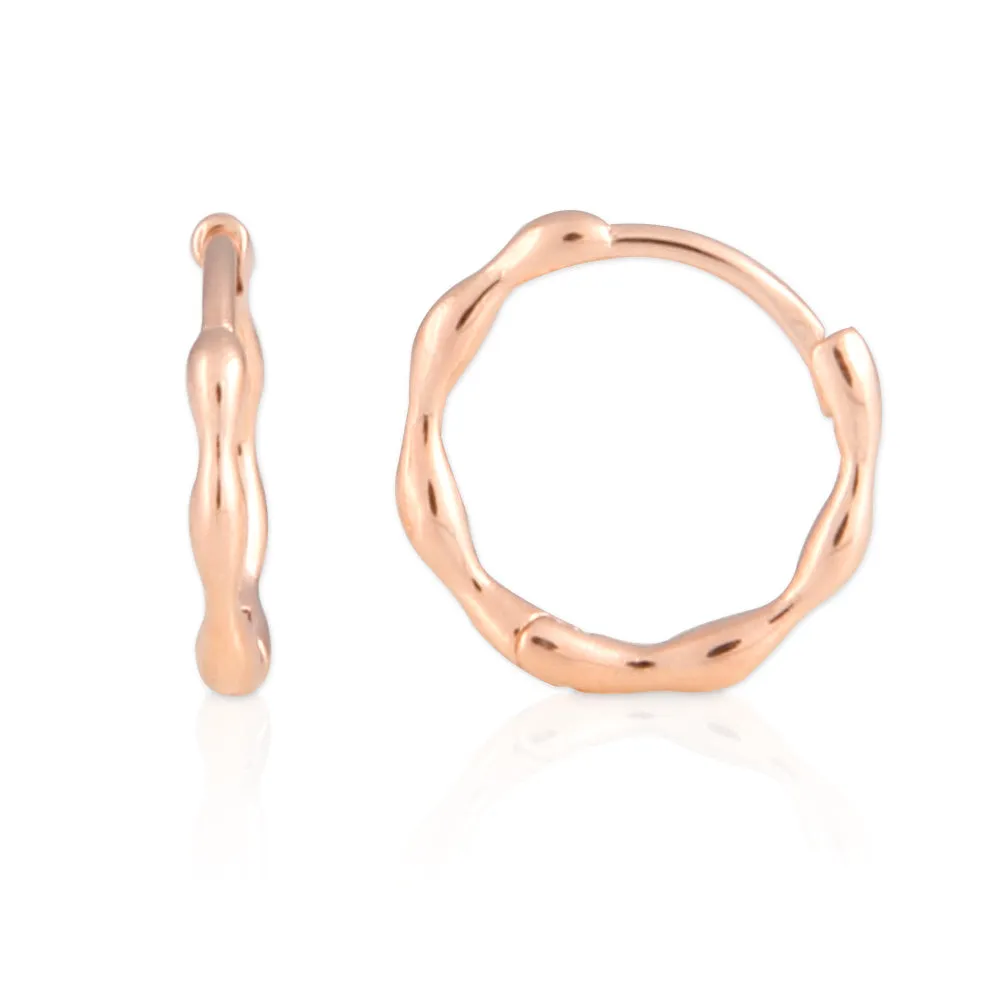 Dot Huggie Small Hoop Earrings 14K Gold Plated