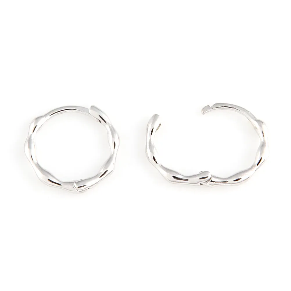 Dot Huggie Small Hoop Earrings 14K Gold Plated