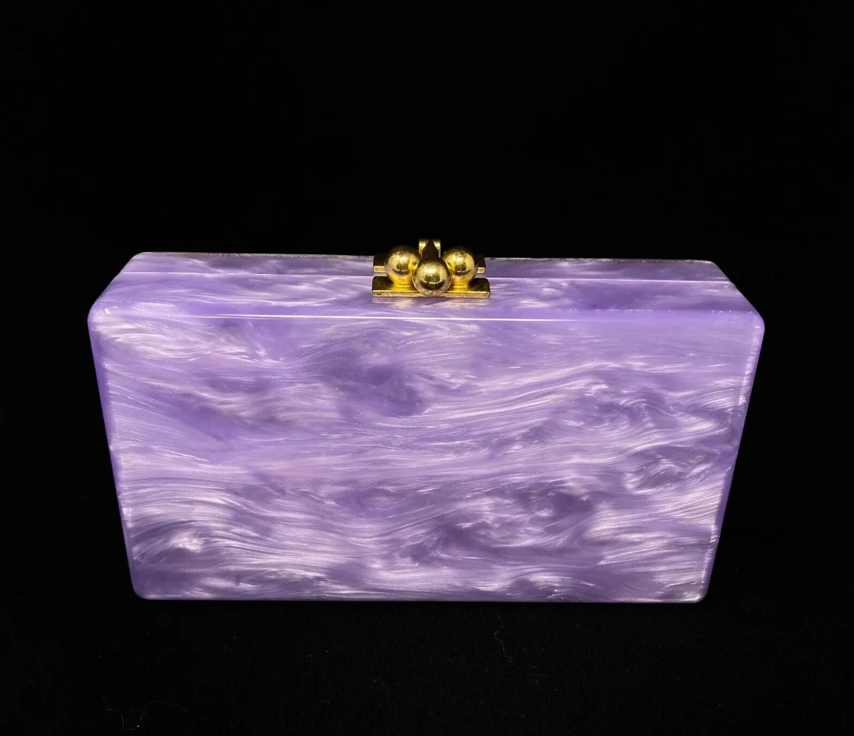 Edie Parker Acrylic Jean Vee Clutch in Lavender Multi