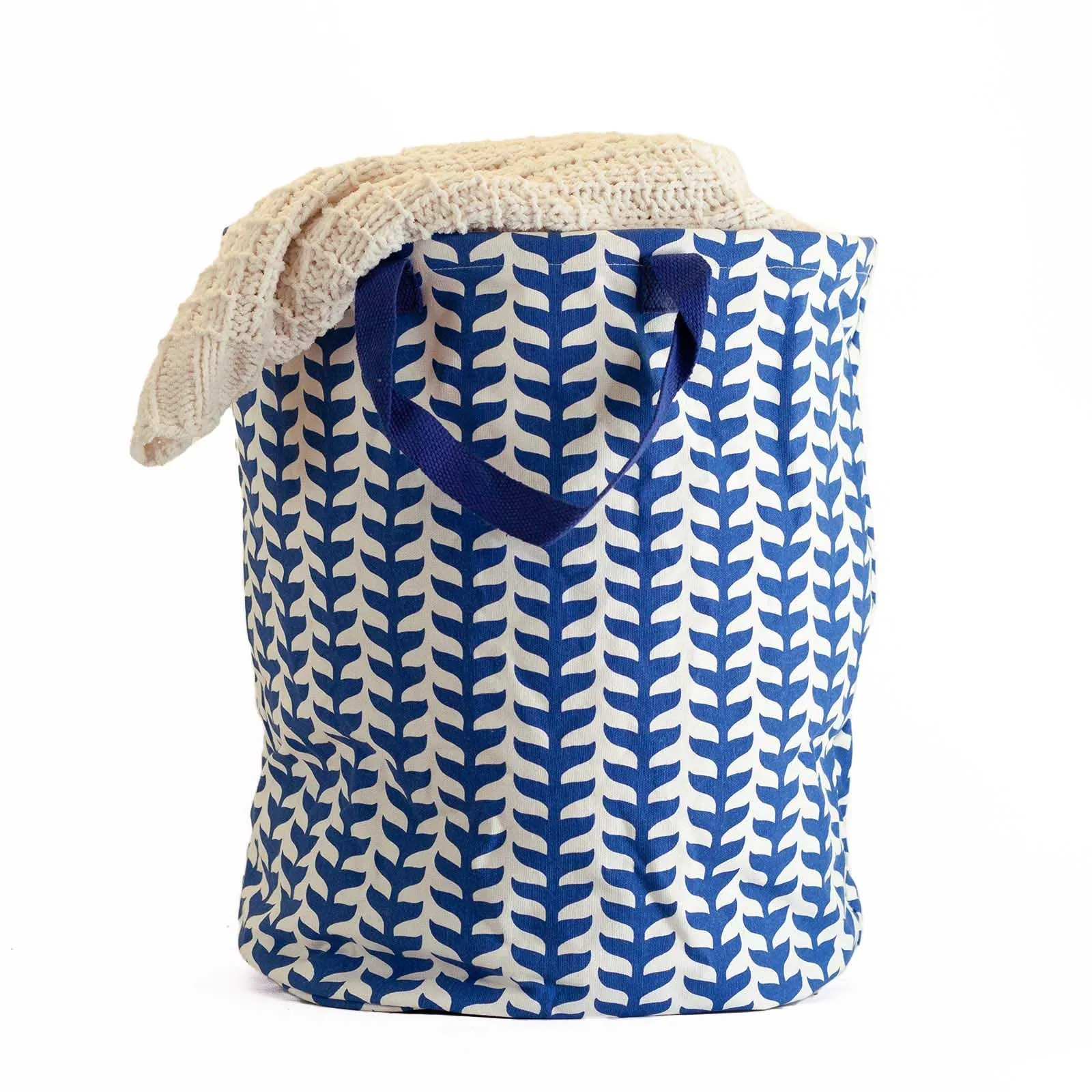 Fin Navy Tall Laundry Bin