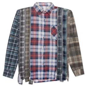 Flannel Shirt 7 Cuts Zipped Wide Reflection Shirt - Assorted