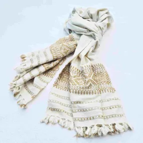 Ghisa Beige Handwoven Eri Silk Scarf