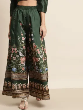 Green Floral Kali Palazzo Pants