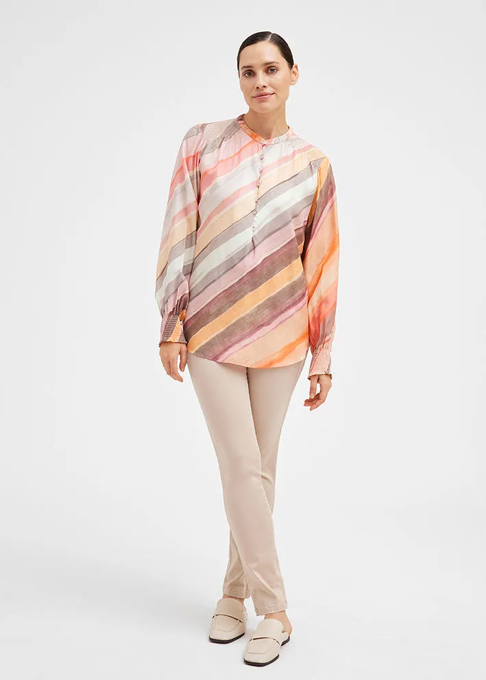 Gustav Sikka, shirt with smock 52638 Skjorte - Multi Diagonal Stripes Print