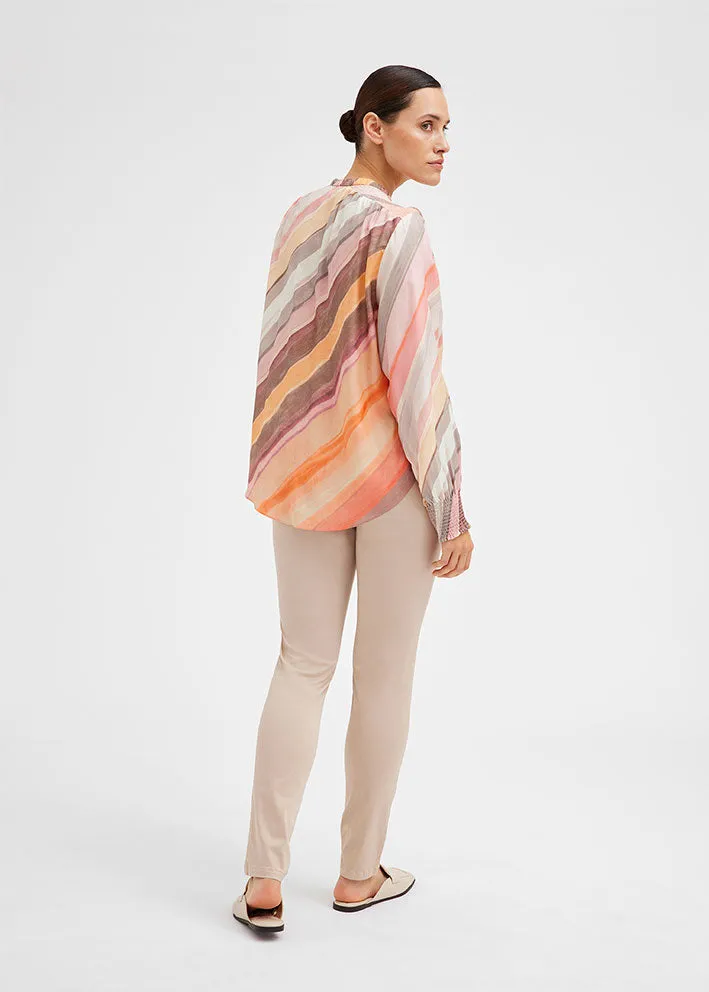 Gustav Sikka, shirt with smock 52638 Skjorte - Multi Diagonal Stripes Print