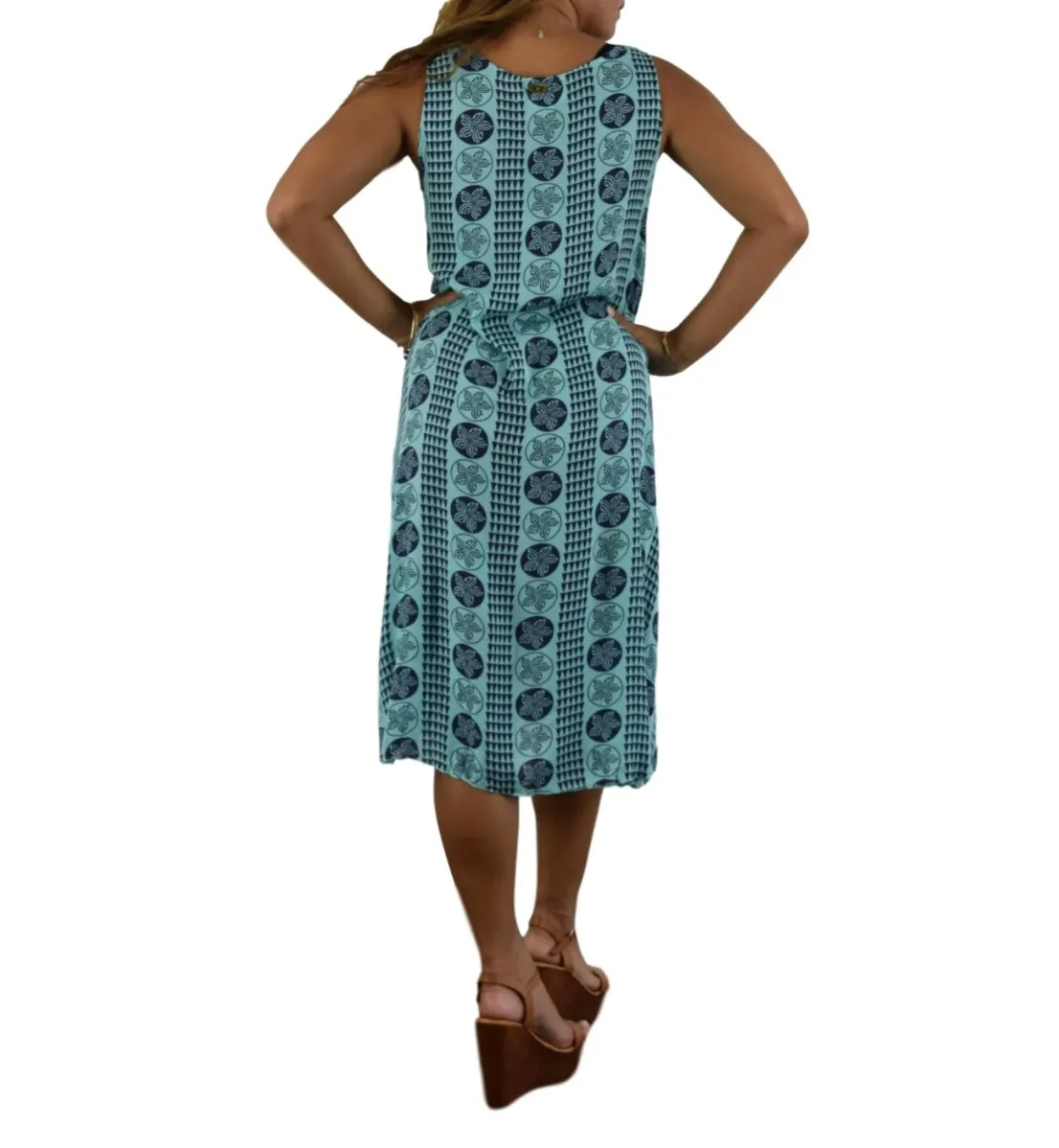 Hawaiian Plumeria Cabana Dress with Pockets (one size)