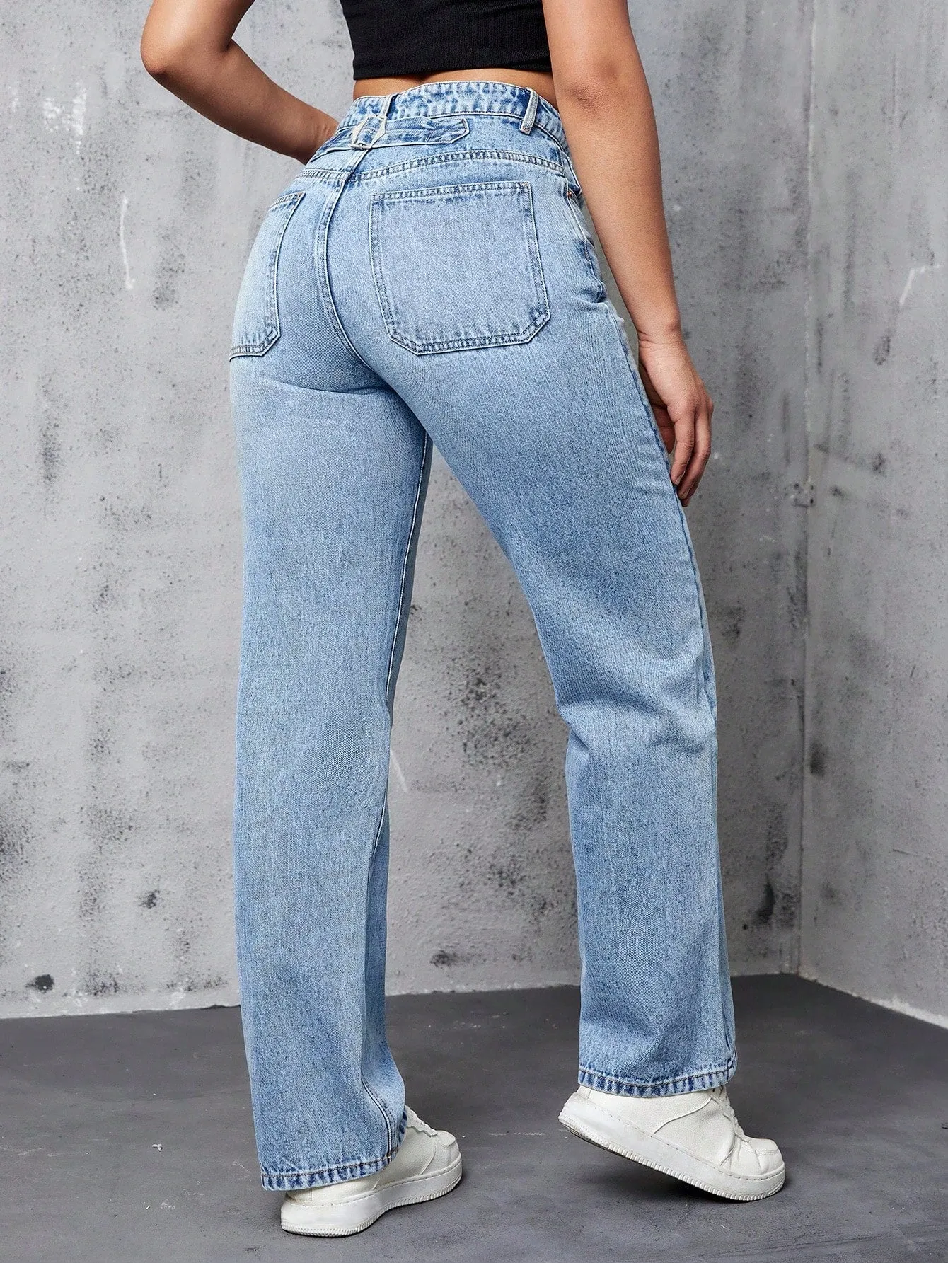 High Rise Straight Leg Jeans