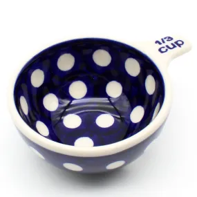 Measuring Cup- 1/3 Cup in White Polka-Dot