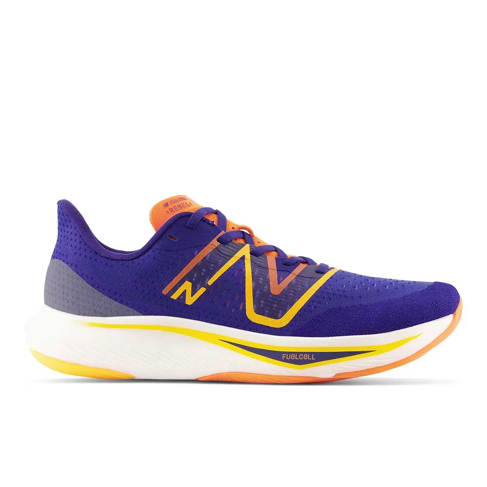 Men's New Balance FuelCell Rebel v3, Victory Blue/Vibrant Apricot, 7 D Medium