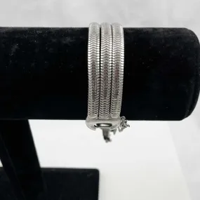 Monet Mid Century Silver Snake Bracelet