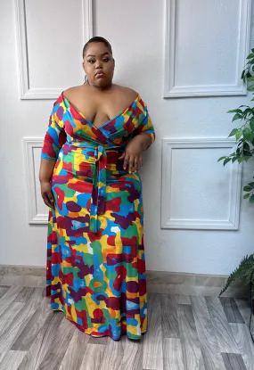 Multi color Seka   size Maxi Dress