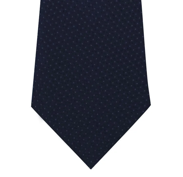 Navy and White Pin Dot Silk Tie