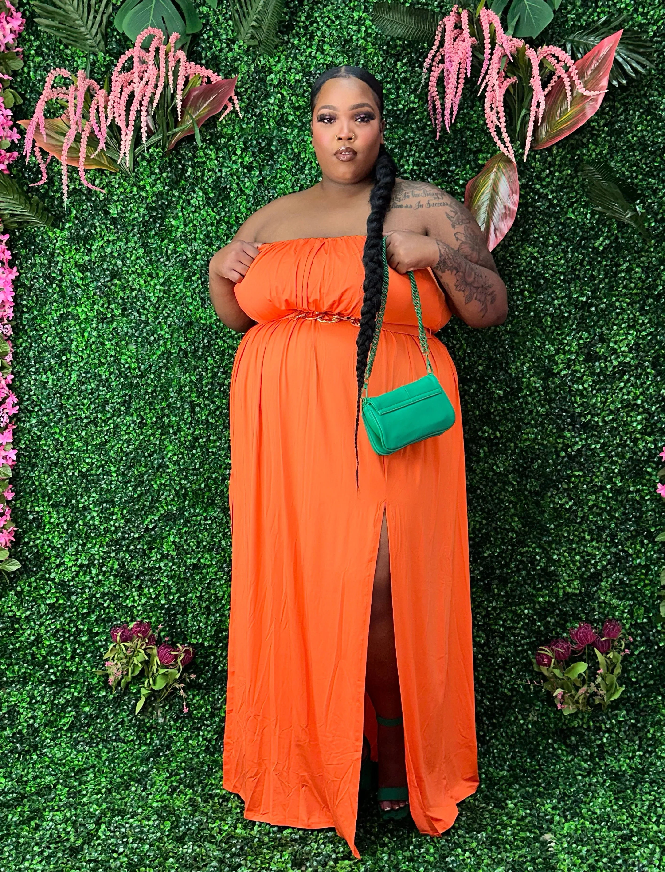 Orange   Size Maxi Dress