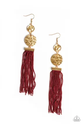 Paparazzi Lotus Gardens - Red Gold Earrings