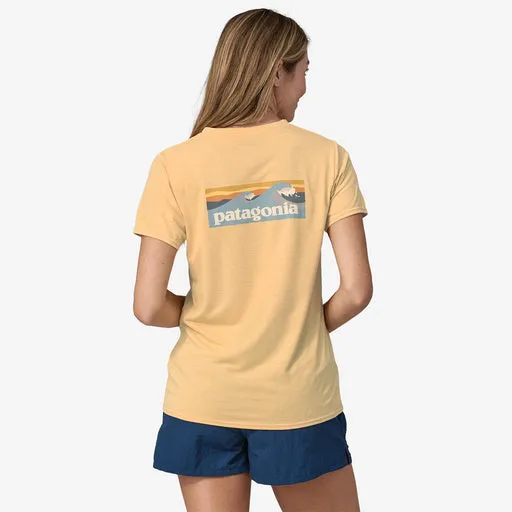 Patagonia Women's Capilene Cool Daily Graphic Shirt - Waters - Boardshort Logo: Sandy Melon X-Dye