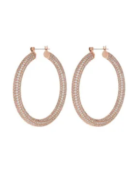 Pave Amalfi Hoops- Rose Gold