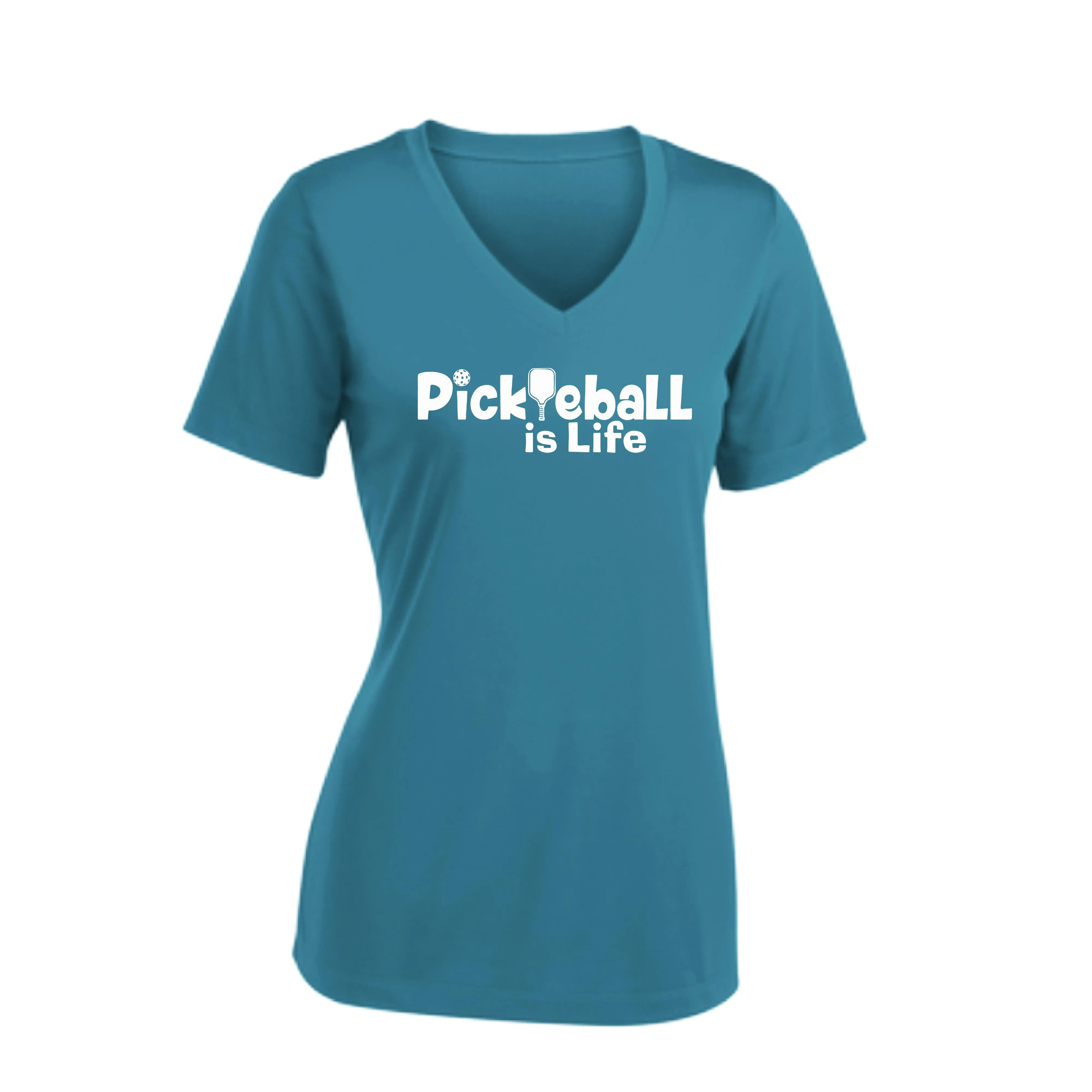 Pickleball Is Life | Women's Short Sleeve V-Neck Pickleball Shirts | 100% Polyester