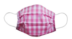 Pink Checkered Fabric Face Mask (Adult)