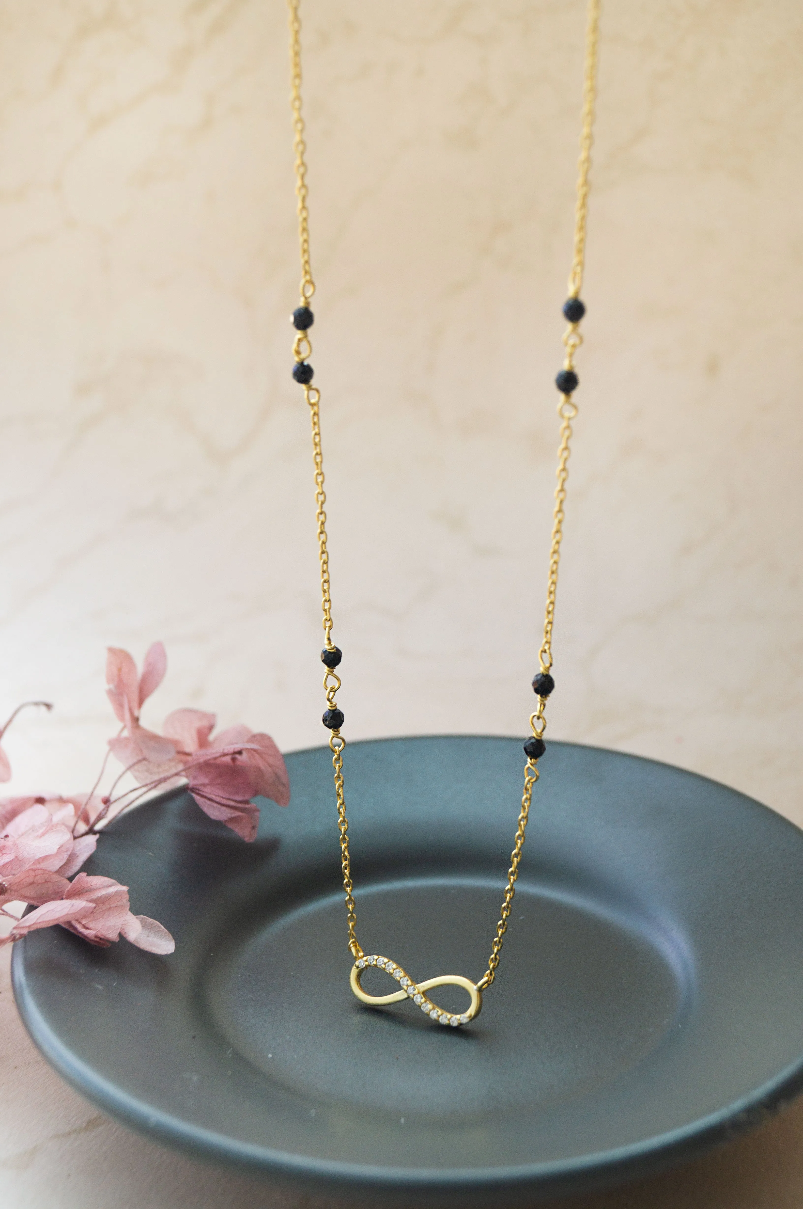 Promise Of Infinity Rose Gold Plated Sterling Silver Mangalsutra Necklace