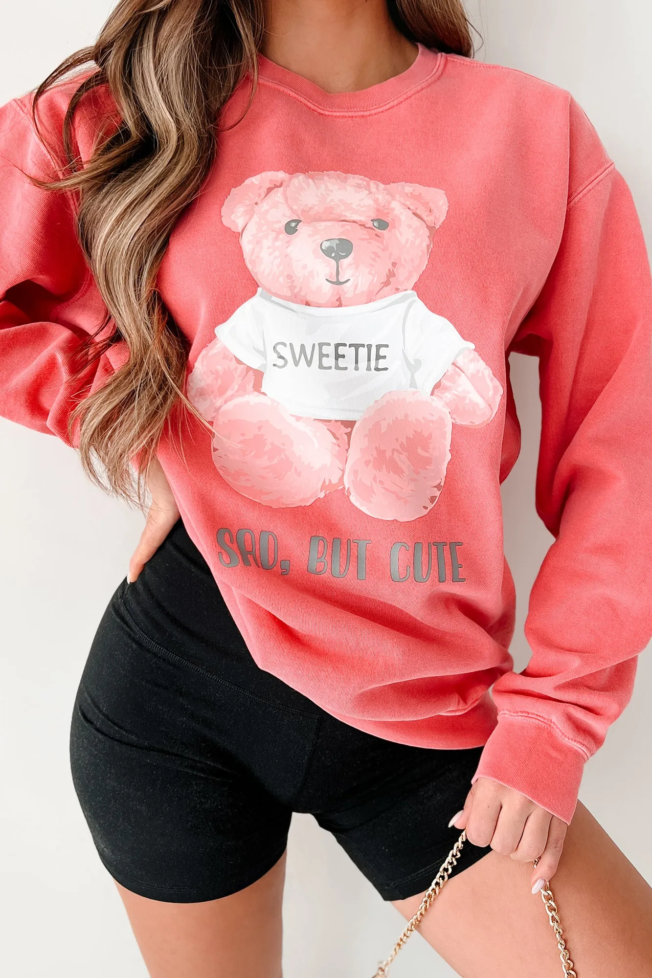 "Sad, But Cute" Graphic Crewneck (Watermelon) - Print On Demand