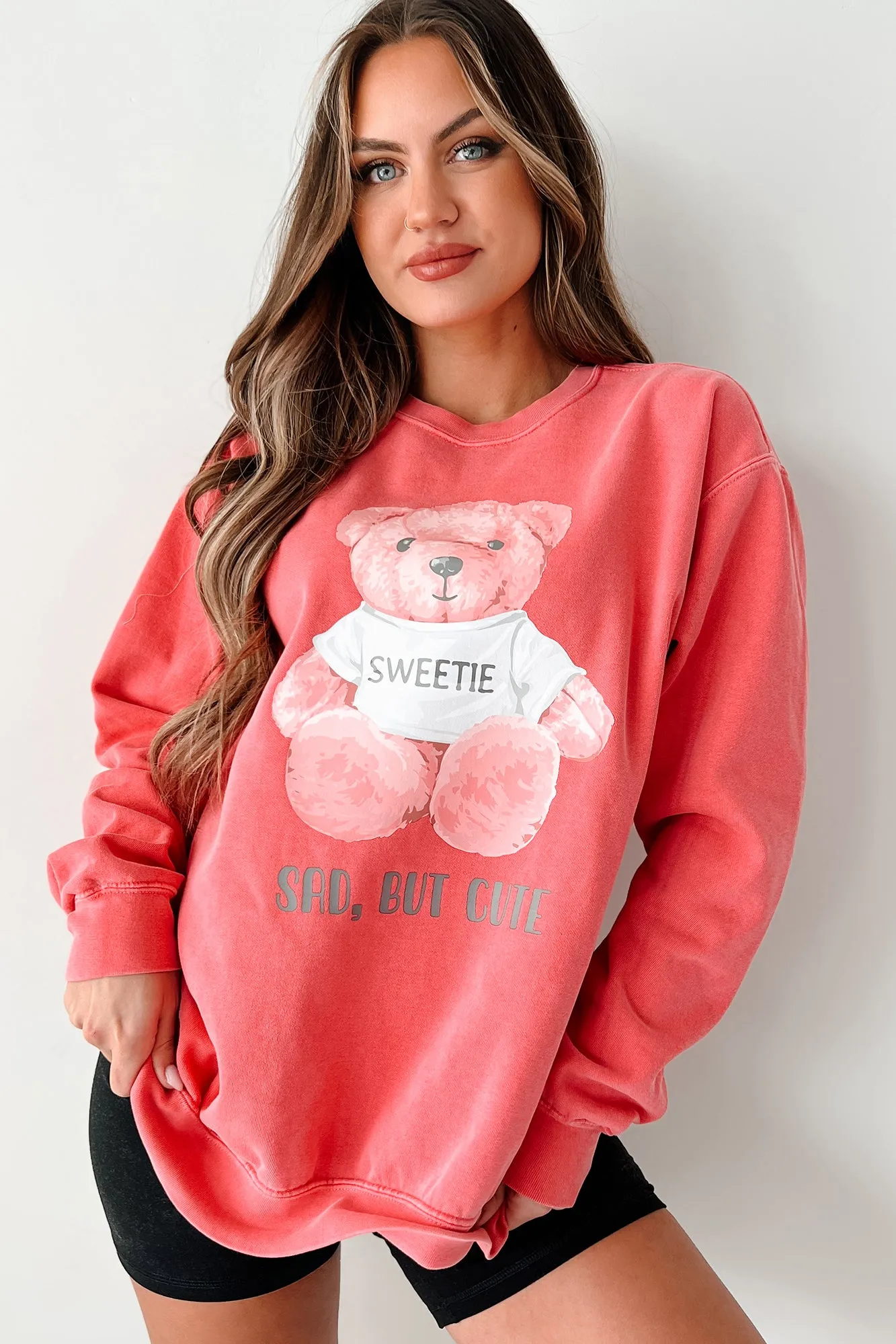 "Sad, But Cute" Graphic Crewneck (Watermelon) - Print On Demand